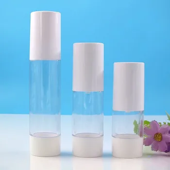 

2000 x 15ML 30ML 50MLPortable Refillable Cosmetic Airless Bottles Plastic Treatment Pump Lotion Containers with whiteLids