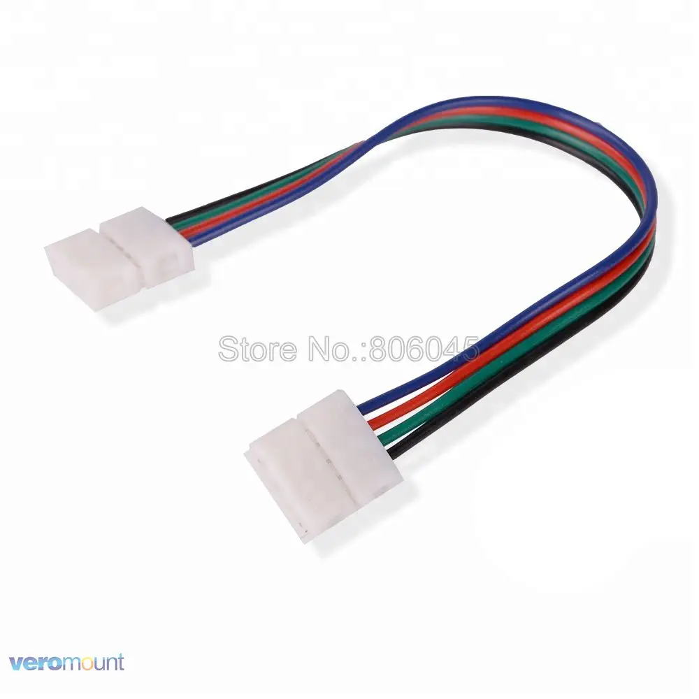 4Pin Solderless RGB Соединительный кабель для светодиодной 1-Way полосы для управления 2-Way полосы для прокладки разъем для 10 мм 5050 SMD полоски RGB