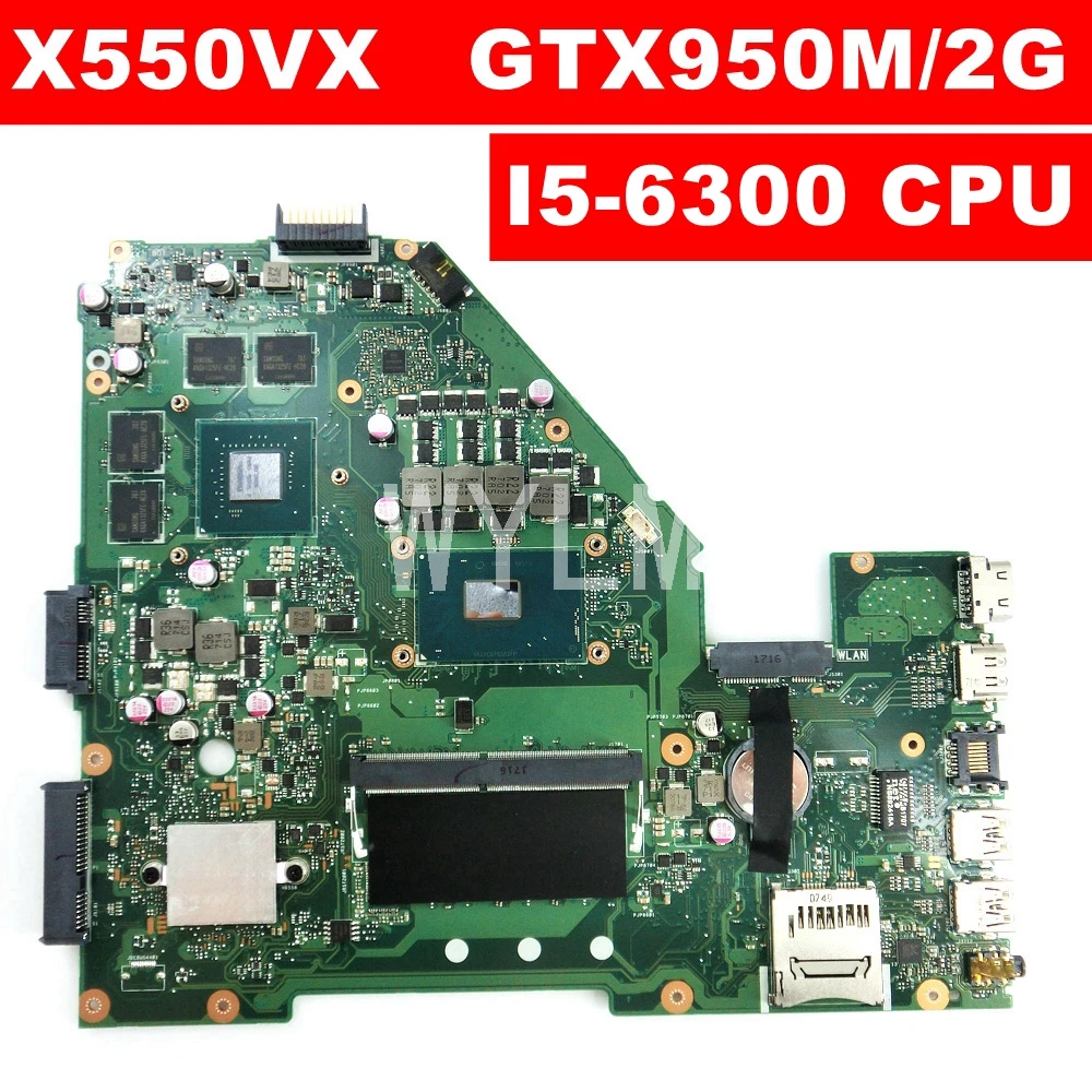 Материнская плата X550VX MB._ 4G/I5 6300HQ V2G REV2.0 для ASUS X550V FX50V FX50VX материнская ноутбука 90NB0BB0
