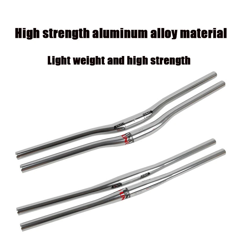 RMS Manubrio In Alluminio Per Trekking Bike - 590mm X 20mm X 70mm - Colore Silver - Manubrio City
