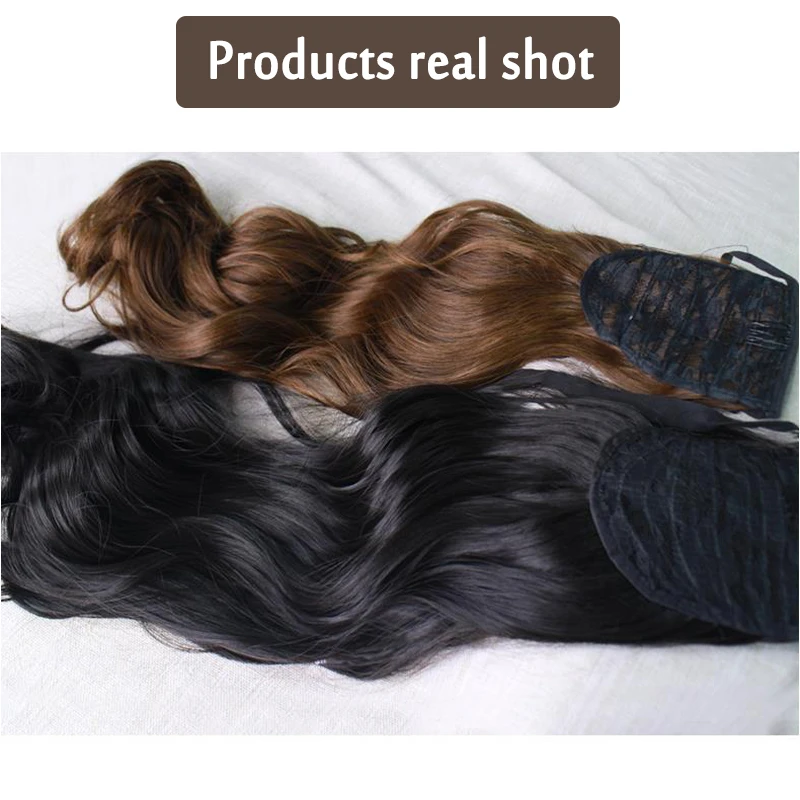 Allaosify Synthetic Long Kinky Wavy Ponytail with Braids Hair Accessories for Women Hair Drawstring Ponytail Extension Wig