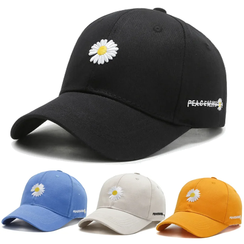 Women Men Tennis Caps Baseball Cap Female Daisies Summer Outdoor Adjustable Embroidered Women Trucker Hats Dad Hat