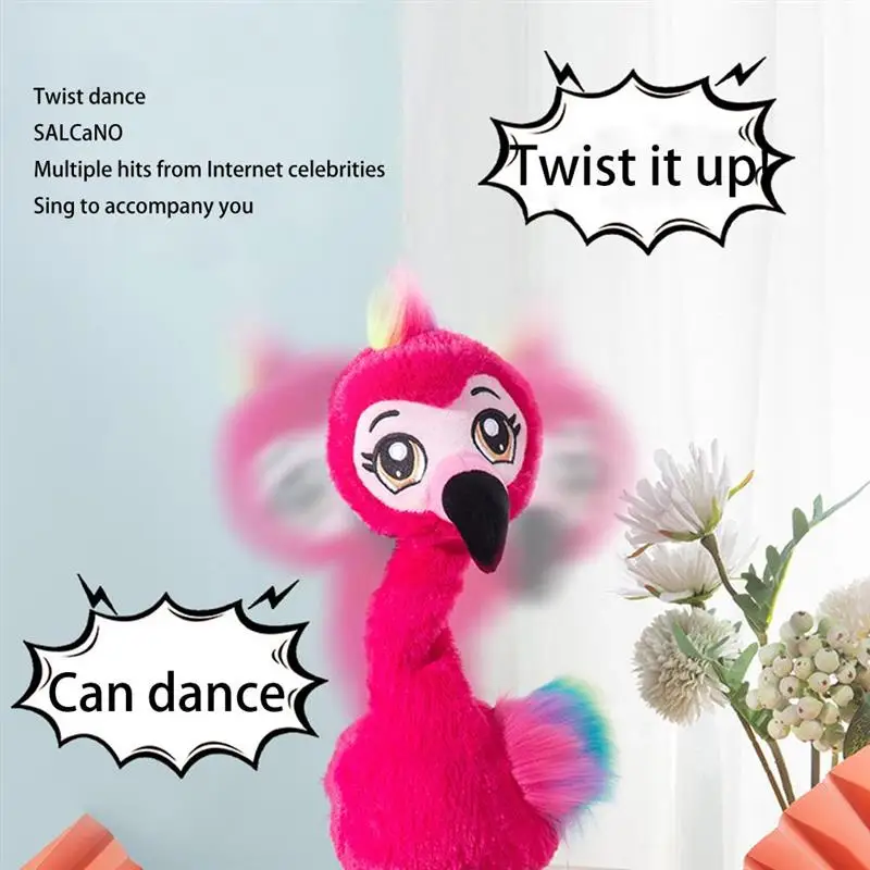 Lustige Weiche Plüsch Flamingo Cartoon Tanzen Singen Stofftiere Wohnkultur 