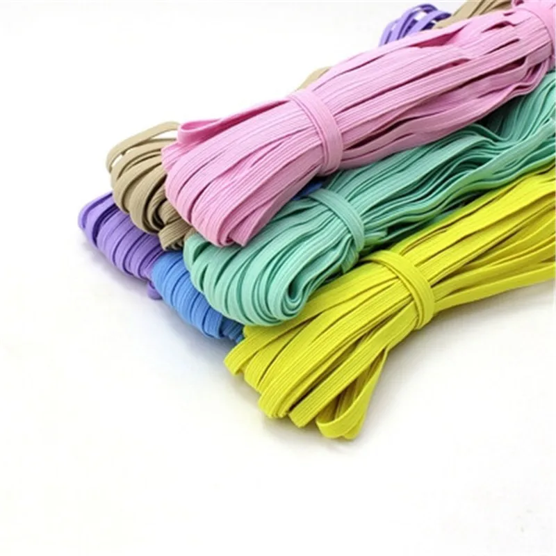 6mm Colorful Flat Elastic Bands High Elastic Rope Rubber Band Spandex