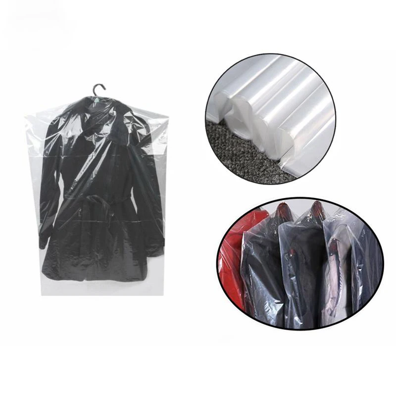 100pcs/롤 일회용 의류 먼지 커버 플라스틱 먼지 봉투 방수 의류 가방 옷장 교수형 의류 코트 먼지 커버
