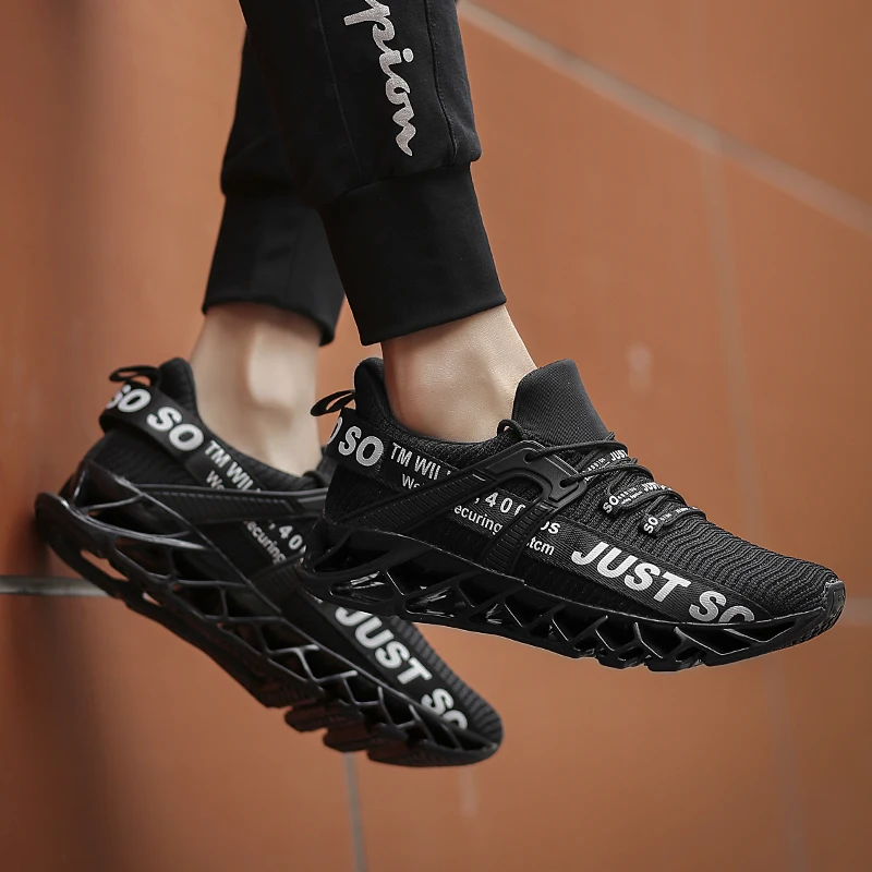 Mens Walking Shoes Running Non Slip Blade Type Sneakers