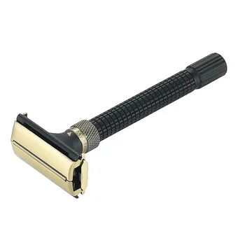 

Adjustable Butterfly Open Double Edge Safety Razor 3 Colors Brass Long Handle Razors Designed By WEISHI Black Face Razor