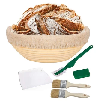 

Banneton Proofing Basket 9 Inch Large Round Bread Proofing Basket Natural Rattan Bowl for Home Bakers