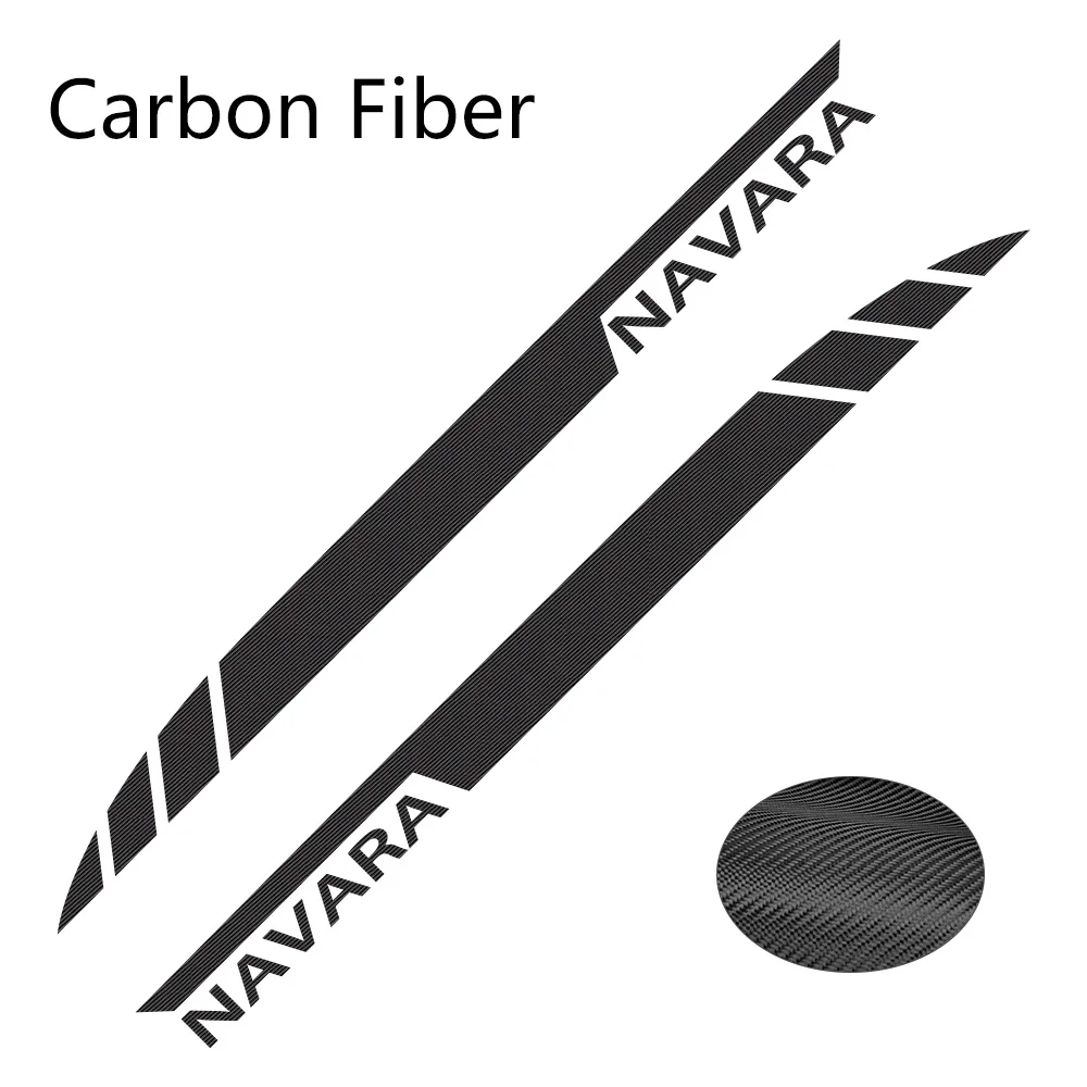 Carbon Fiber Автомобильный Стайлинг боковой двери полосы наклейки Автомобильная виниловая пленка Украшение Наклейка для Nissan NAVARA Автомобили DIY автомобильные принадлежности для тюнинга - Название цвета: Carbon Fiber