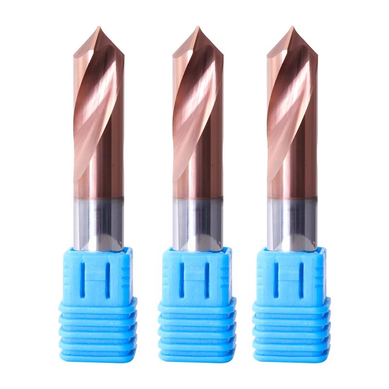 Augusttools End Mill Fixed point drill Chamfered Milling Cutter HRC60