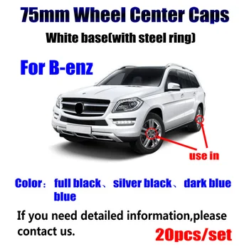 

20Pcs/lot 75mm 3pin Car Wheel Center Hub Caps Cover Logo Emblem For Mercedes A B C CLA G M A1714000025 Car Accessories Styling