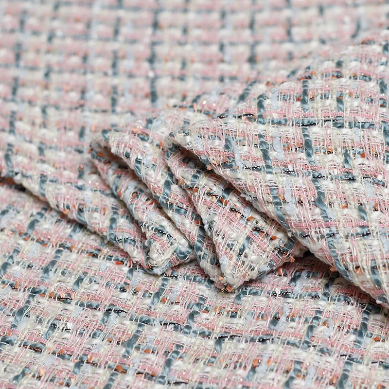 100x150 см розовый зеленый полосатый пряжа окрашенная твид для женщин осенне-зимнее платье пальто аромат костюм DIY шитье
