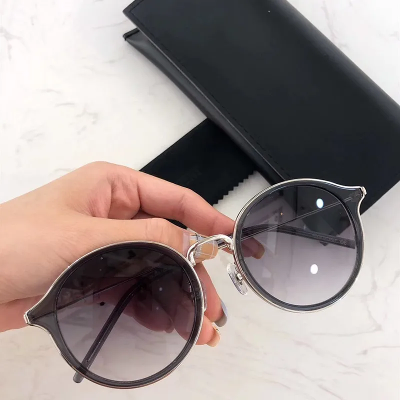 

20190916001 Fashion Retro V Logo Ma Mars Sunglasses Designer Lady Mirror Sun Glasses Vintage Female flat lens Glasses for Women