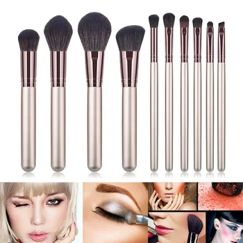 

2019 10pcs Makeup Brushes Set Blusher Powder Foundations Cosmetic Tools Kit