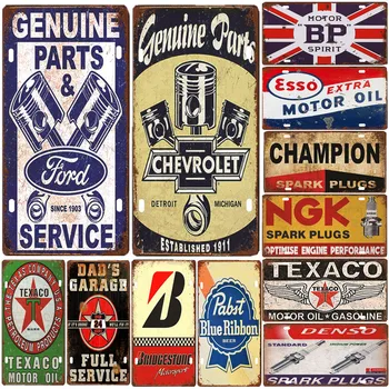 

Vintage Metal Tin Signs Car License Plate Route 66 Gas Oil NGK ESSO BP Plaque Poster Bar Club Shop Garage Home Wall Decor