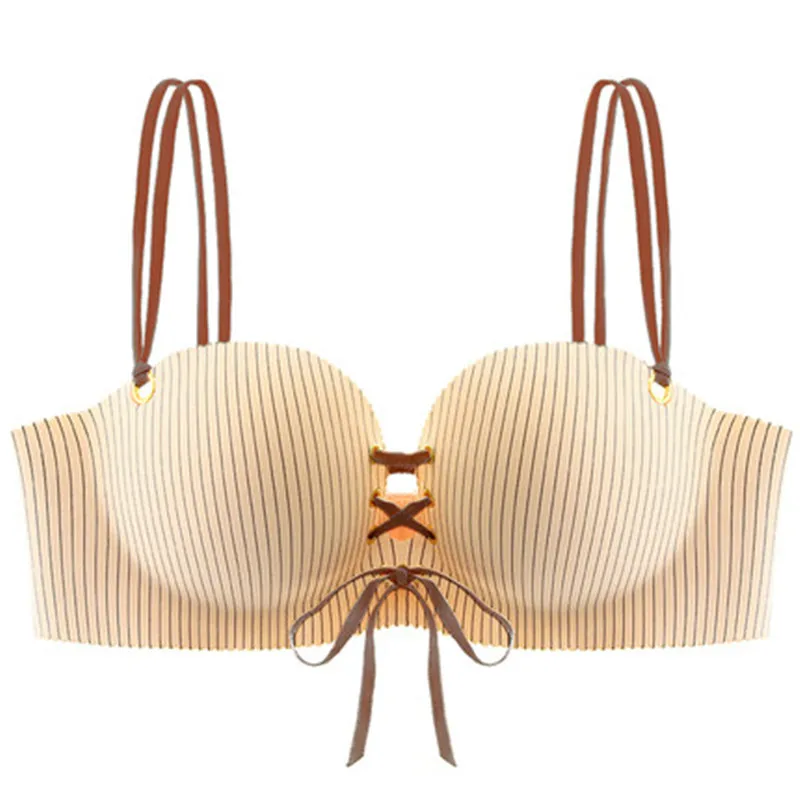 

Thin Underwear Women's Ring-Free Small Chest Closed Bra Suit Big Chest Shows Small Breathable Summer Ultra-Thin Bra