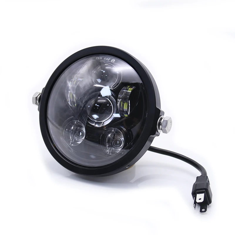 Светодиодный фонарь для мотоцикла с ободком для Harley Sportster 883 1200 Iron 883 Dyna Street Bob FXDB - Color: Black