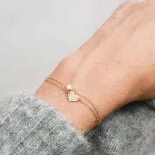 Простой жемчужный браслет женский сплав браслет и браслет в форме сердца ювелирные браслеты и кулоны