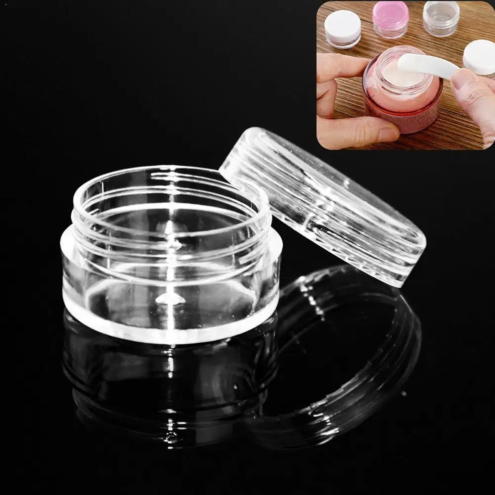 

5pcs 10g/15g/20g Empty Plastic Cosmetic Makeup Jar Balm Eyeshadow Bottles Pots Lip Sample Container Cream Transparent D8Q3