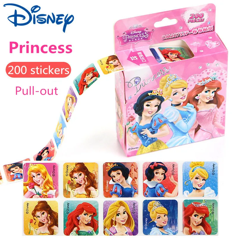 Princess 200 листов в коробке Дисней мультфильм наклейки дисней Холодное сердце Эльза и Анна Принцесса София Микки детские съемные наклейки игрушки - Цвет: Princess