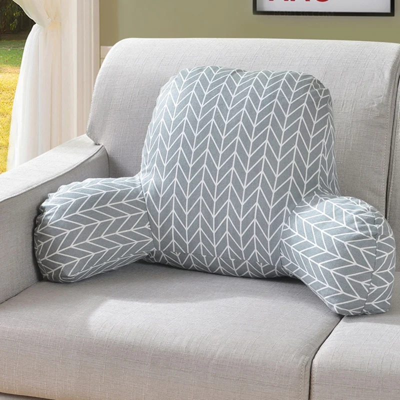 

Sofa Backrest Cotton-Linen Pillows Chinese Style Cushion Compound Human Aesthetics Waist Pad with Armrests Pillow Imitation Cott