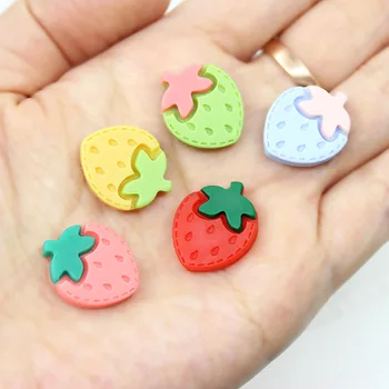 

Kawaii Resin Cabochons Fruit Strawberry Rubber Clay DIy Jewelry Findings Embellishments Scrapbooking Charms Pendant Decor 100pcs