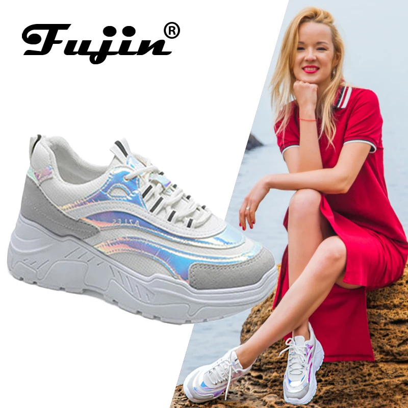 FUJIN/Брендовые женские повседневные кроссовки; женская и мужская обувь на плоской подошве; женская обувь на шнуровке, увеличивающая рост; удобная женская обувь