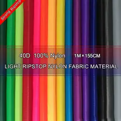 Tela de nailon impermeable 40D para hacer cometas al aire libre, accesorio para hacer banderas, 20 colores