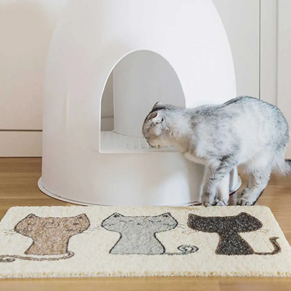 Newly Cats Litter Mat No Phthalate Non-Slip Grinding Claw Traps Litter Mats Soft PVC Pads