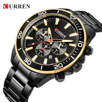 

Luxury Business Quartz Wrist Men Watch CURREN Men Stainless Steel Waterproof Chronograph Military Sport Watch Relogio Masculino
