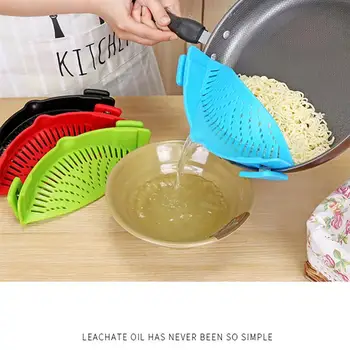 

Kitchen Waste Strainer Silicone Colanders Kitchen Clip On Pot Strainer Drainer Liquid University Draining Pasta Vegetable Tool