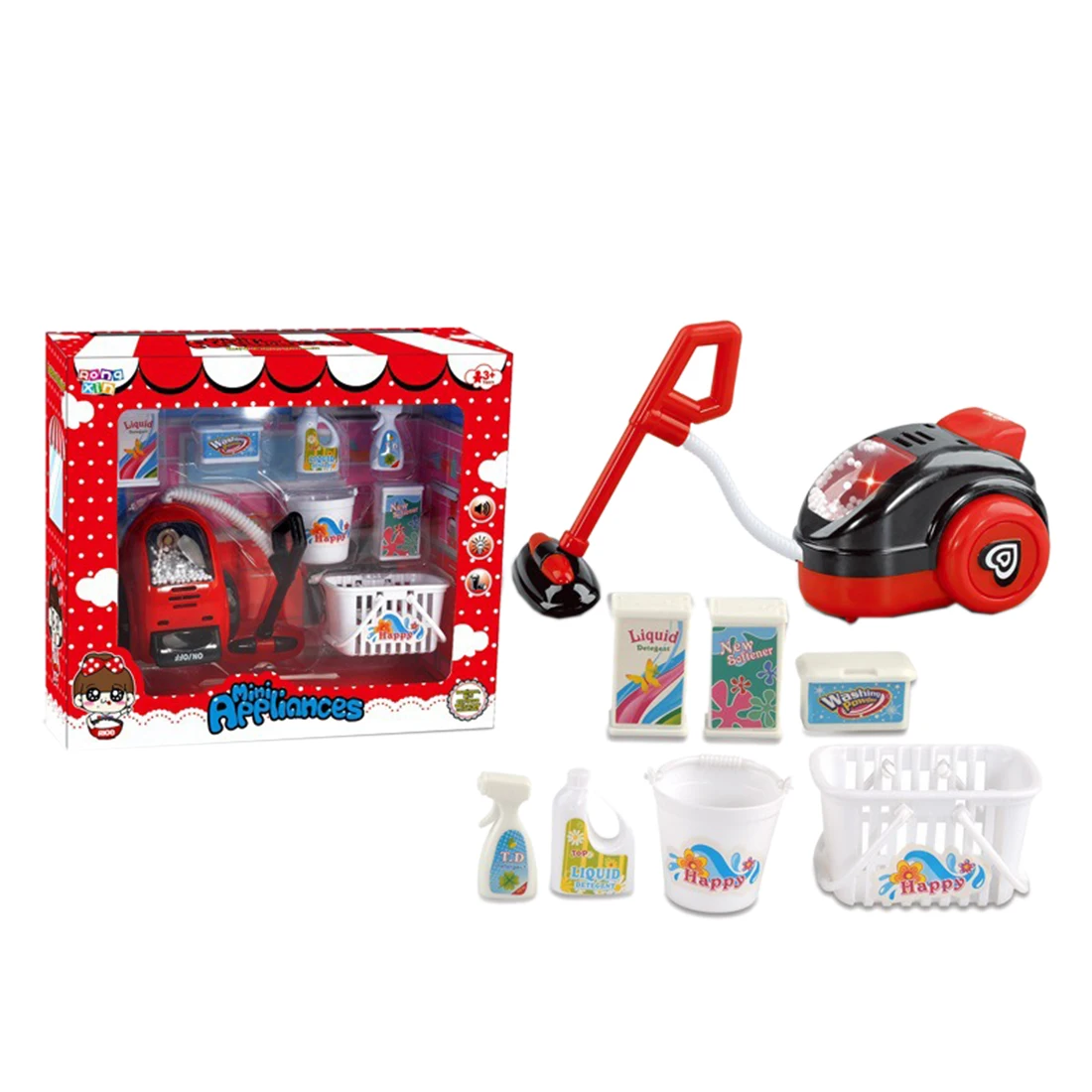 8 шт детский мини-прибор для дома игрушки ролевые игры пылесос набор детский уборка уборки тележка игровой набор-красный черный
