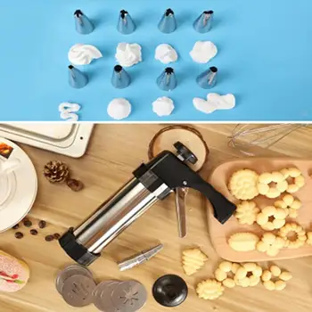 

Kitchen Baking Cakes Biscuits Cookie Press Kit Gun Machine Decoration Molds Tools Cookie Cake Making 13 Baking Press I6W6