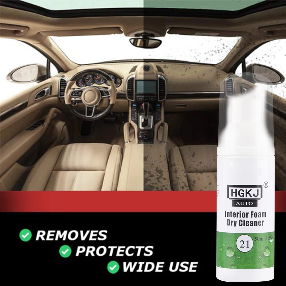 

HGKJ-21-50ml Interior Leather Cleaning Retreading Agent Dry Cleaning Agent Interior Foam Dry Cleaner Auto Car Accessories TSLM1
