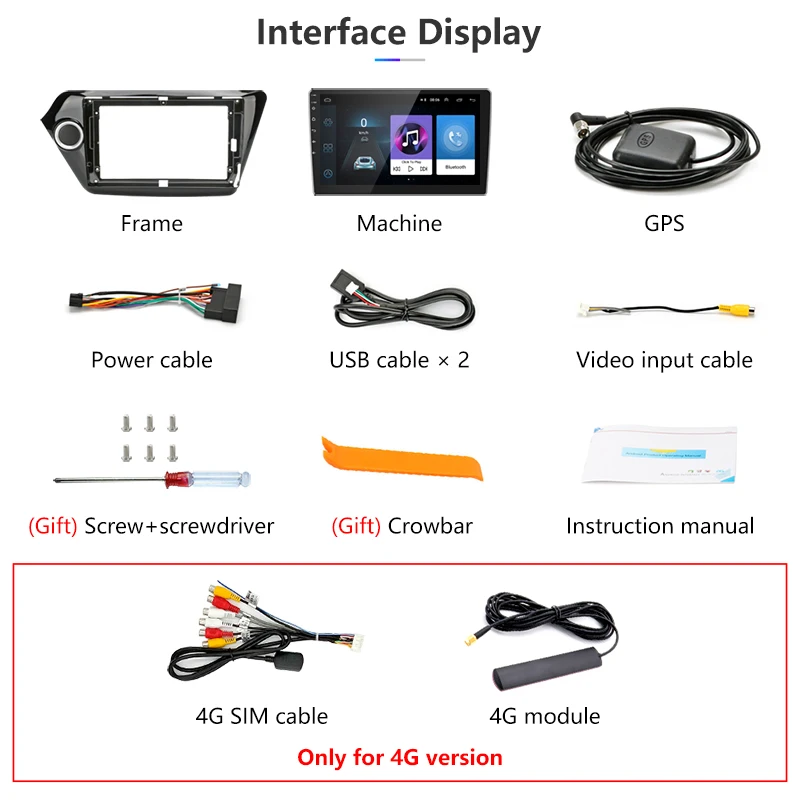 Top Jansite 9" Car Radio Multimedia Player for KIA RIO3 2011-2016 IPS Touch Screen 4G Android Rear View Camera WIFI Navigation 5