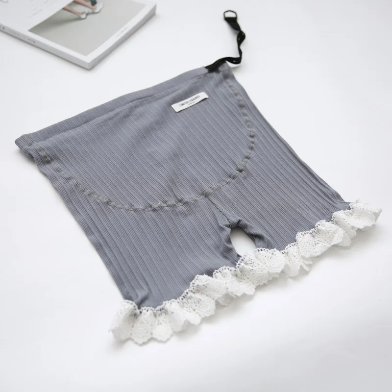 

Pregnant Women Pure Cotton Sunken Stripe Lace Safety Shorts Summer Anti-Exposure Leggings for Pregnant Woman Maternity Pants Sub