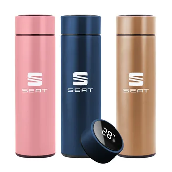 

Car Logo Vacuum Flask For SEAT LEON IBIZA 2019 2016 500ml Temperature Display Stainless Steel Insulated Water Bottle Coffee Mug