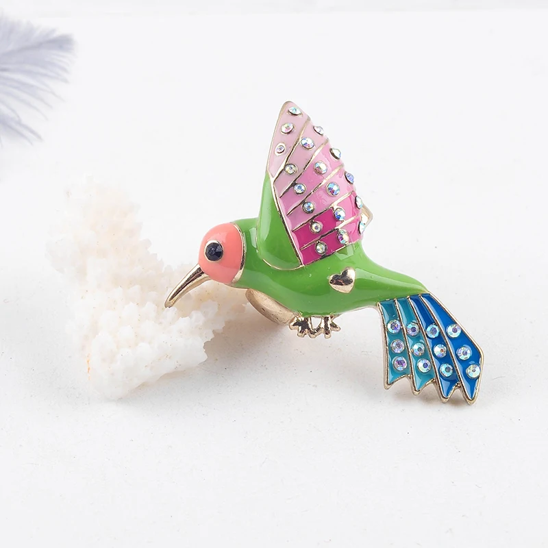 Этнические Модные Красочные эмаль кристалл Птица кольцо для женщин ручной работы подарок на свидание ювелирные изделия оптом