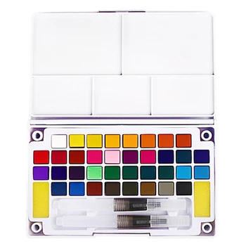 

HOT-36 Color Solid Pigment Portable Watercolor Paint Set with Brush Pen for Student Painting Art Supplies