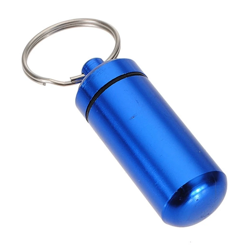 Pill box pillbox with aluminium waterproof Keychain | Красота и здоровье