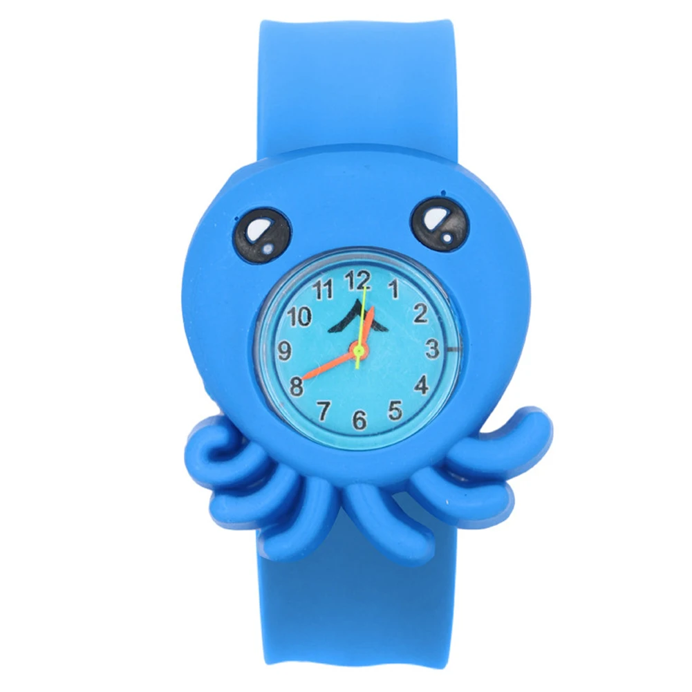 Детские часы с мультяшным рисунком милые разноцветные наручные Игрушки Прочный потрепанный стол Студенческая Силиконовая Лента 3D Annimals подарок на день рождения - Цвет: J