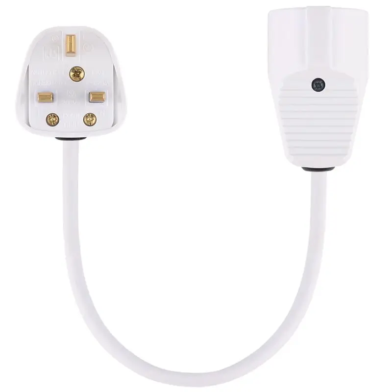 

EU to UK Adapter Power Extension Cable Cord EU Female TO UK Male Extended Travel Charging Power Adapter Cable Cord black white