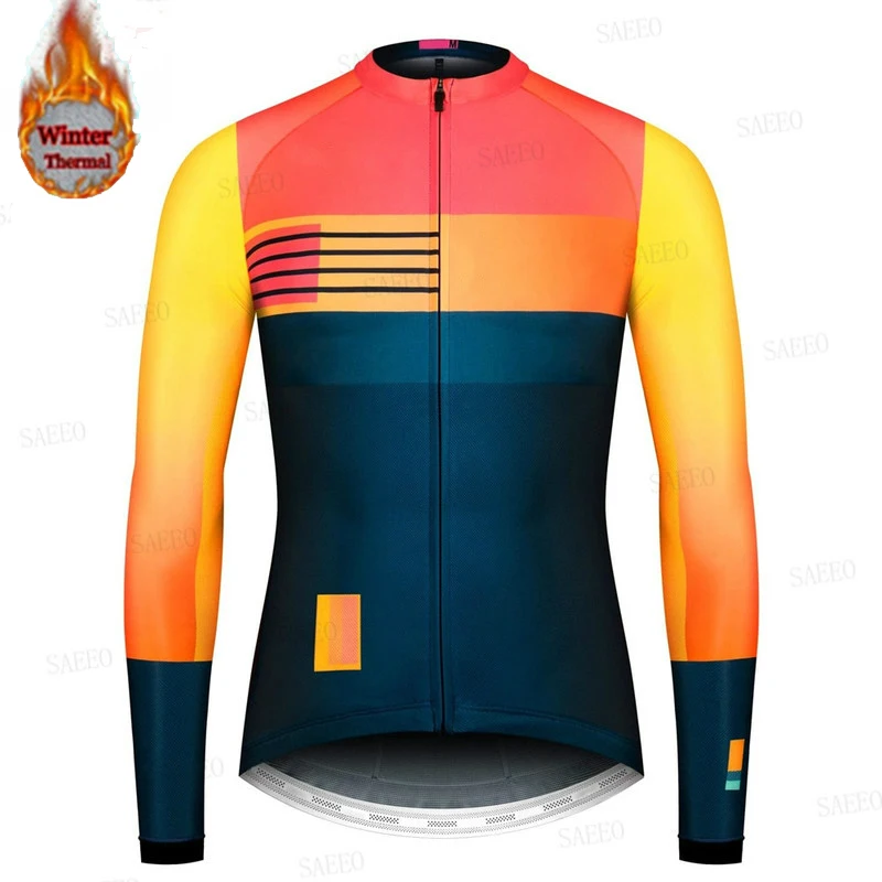 2022 Bike Team Winter Thermal Fleece Cycling Clothing Men Long Sleeves Jerseys MTB Outdoor Ropa Ciclismo Invierno Hombre | Спорт и