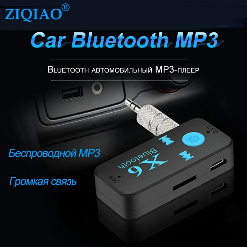 

Handsfree Bluetooth Car Kit Wireless MP3 Music Play Hands-free Calling Aux Bluetooth Adapter Car Stereo