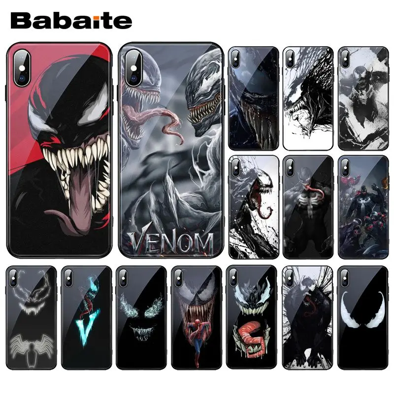 

Babaite Marvel Venom Tempered Glass Phone Case For iphone 11 Pro XS MAX XR 8 X 7 6S 6 Plus