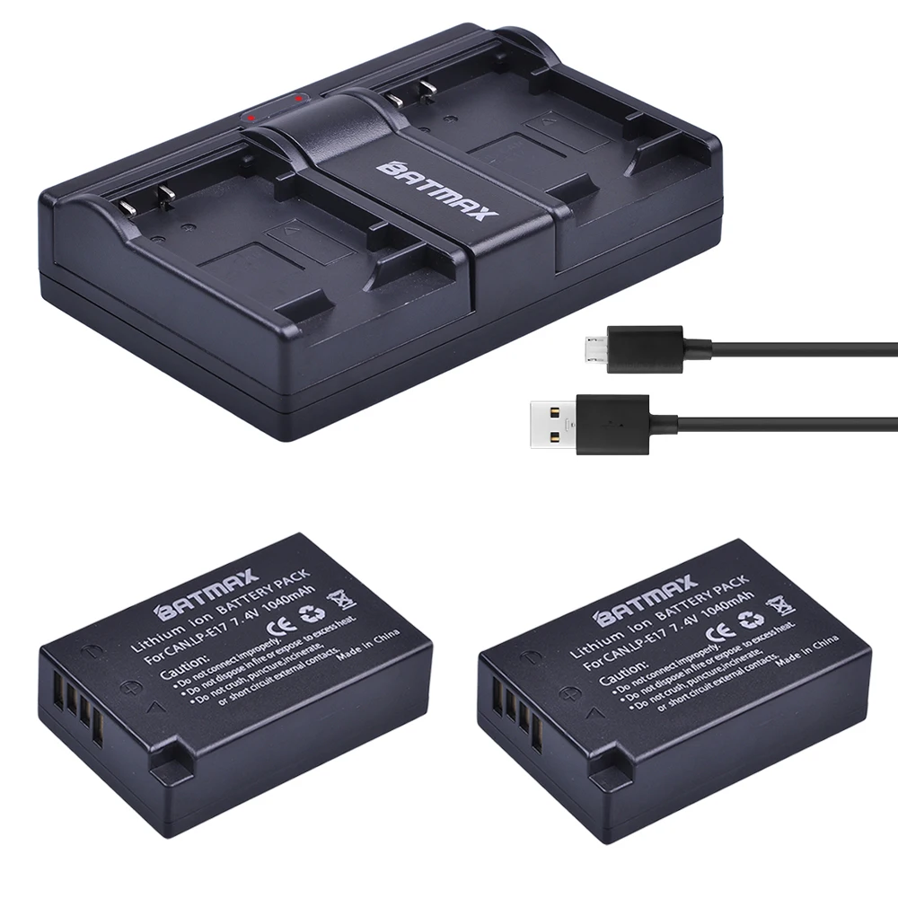 Batmax Lp-E17 Lp E17 Lpe17 Battery + Usb Caricatore Doppio Per Canon Eos M3 M5 M6 750D 760D T6I T6S 800D 8000D Bacio X8I