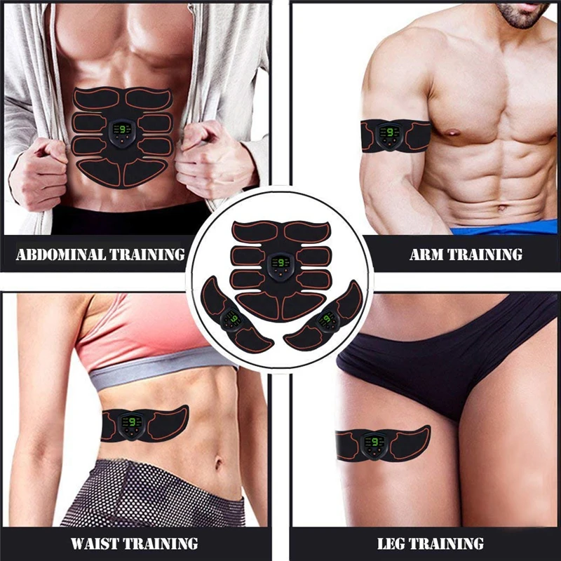 Charging Muscle Stimulator Slimming EMS Electric Massager LED Anti-cellulite Massager Exercise Fitness Equipment 8-Pack Trainer