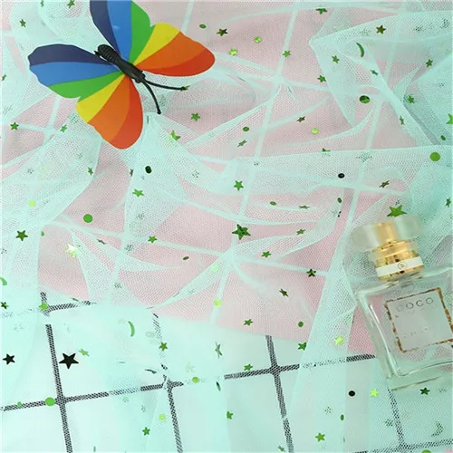 mint (mint) 1,6*1 метр/сумка Звезды Луна сеточка пайетки Ткань DIY детская юбка для душа Свадебная вечеринка украшения фон реквизит декоративная ткань - Цвет: mint (mint)