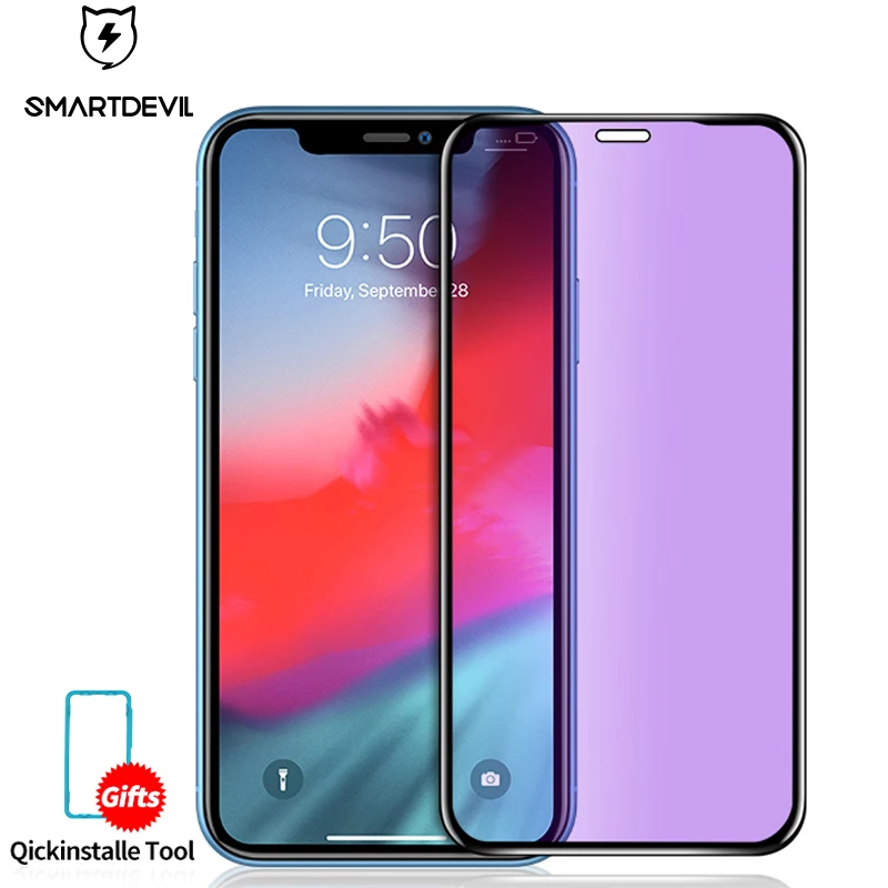 SmartDevil анти синего света закаленное стекло для iPhone 7 8 plus X XR XS 11 12 mini Pro Max HD защитная