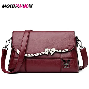 

Molihuakai Crossbody Bags For Women 2020 New PU Shoulder Bag Female Leather Flap Cheap Women Messenger Bags Small Retro Style